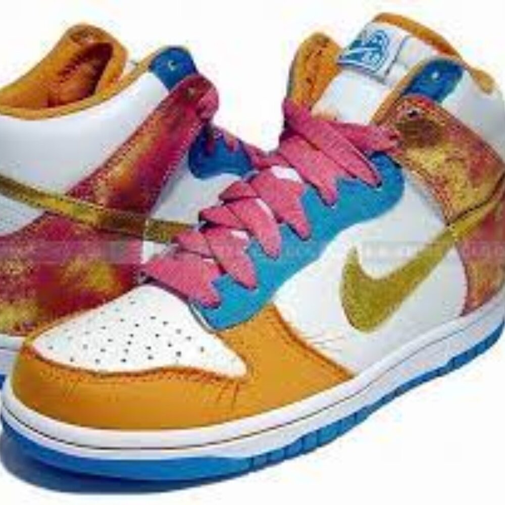 Nike 2009 Nike Dunk Nike Dunk High 6.0 High Swan Metallic Gold NEW 342257-172